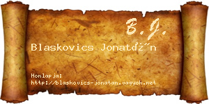 Blaskovics Jonatán névjegykártya